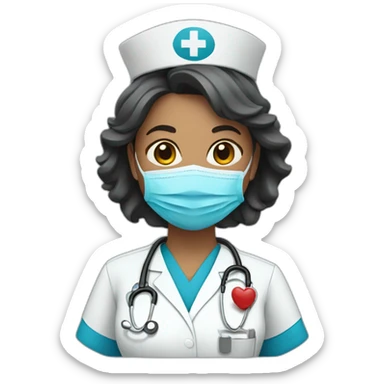 woman nurse with blue scrubs sticker