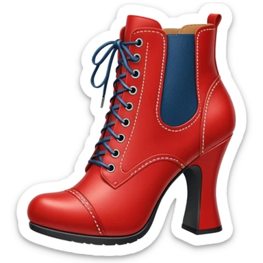 red letaher boots sticker