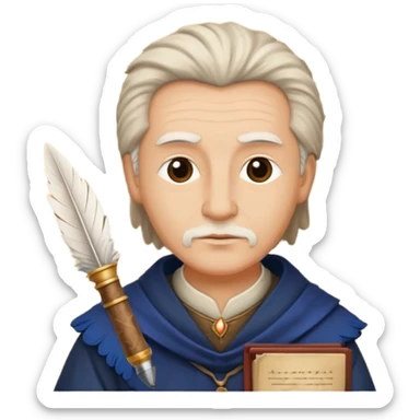 ancient Feathered pen scholar sticker