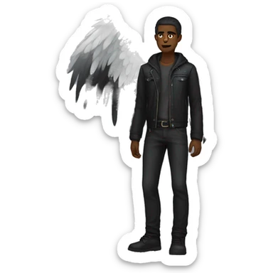 thrown dark angel male pale sticker