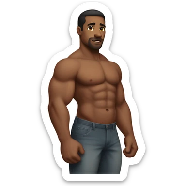 Muscular man that is pregnant sticker