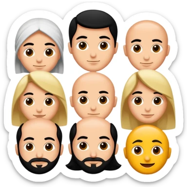 Saçı siyah ve uzun olan bir erkek çiz sticker