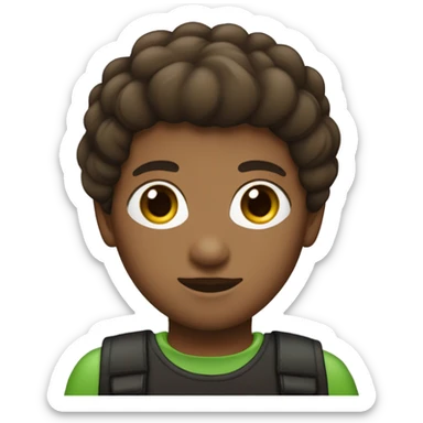 persona con cabello marrón con ojos verdes y con una bata y  que tenga labios rosa oscuro sticker