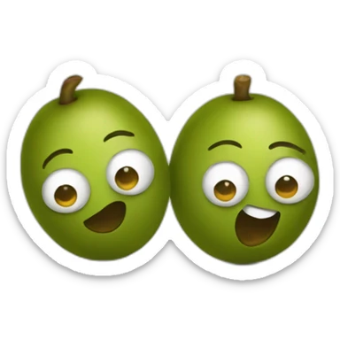 stack of two olives but one is feeling weird sticker