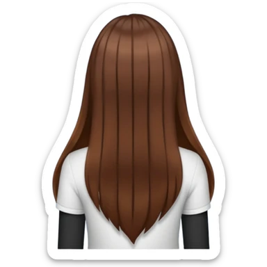 View of a girl with long brown hair's head from behind sticker