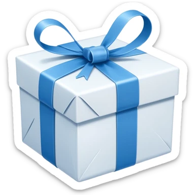 present inblue white sticker