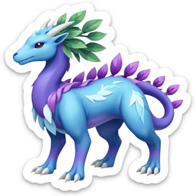 Meganium-Amaura-Suicune-Fakémon-fusion-creature (full body) sticker