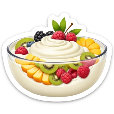 yogurt bowl with fruit sticker