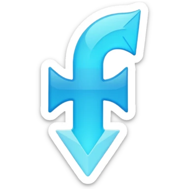 fait moi un émojie discord avec une fleche verre le haut bleu avec la bout un peu separer et des etoile a coté sticker