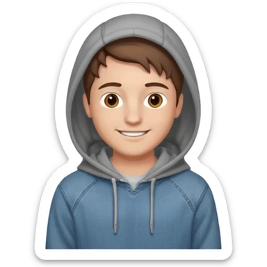 Kjekk gutt (lys i huden) som har pynta seg. Har på seg Jeans og grå hette genser og håret skal være  midtskill og fargen på håret er brunt. Litt øyevipper men ikke mye og litt mørke brun. Skal se HOT Å SEXY UT smile mer!!! sticker