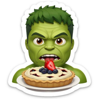 hulk levando torta na cara sticker