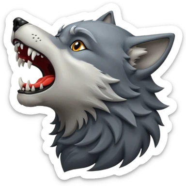wolf howling sticker