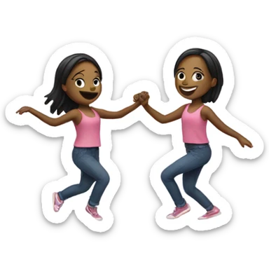 Two girls dancing  sticker