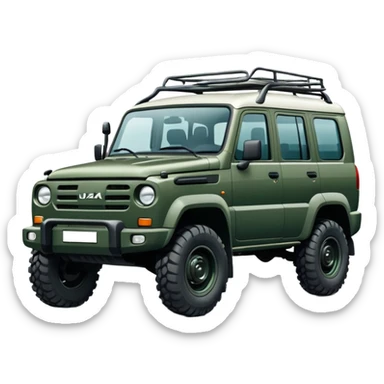 UAZ Patriot Russian SUV off-road vehicle with distinctive square boxy shape sticker