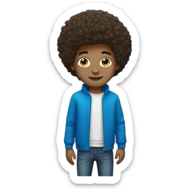 Un jeune homme français avec les cheveux bleu afro sticker