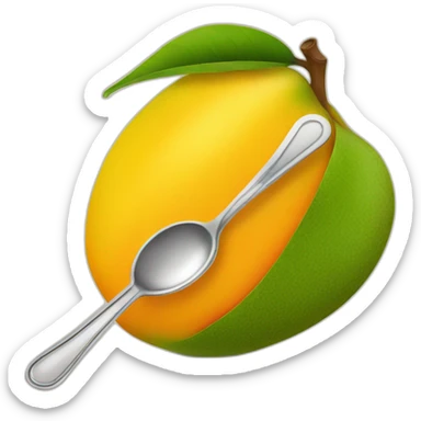 mango with a spoon sticker