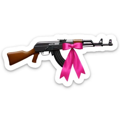 Ak-47 with a pink bow  sticker