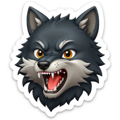 Black wolf roaring  sticker