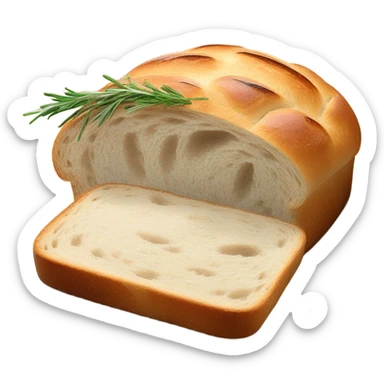 Sourdough bread with rosemary sticker