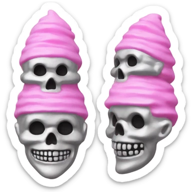 Gnome foam pink comb skeleton made out of chrome sticker