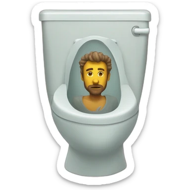 skibidi toilet sitting king man sticker