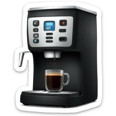 black coffee machine sticker