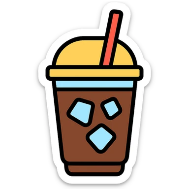 a cup of  ice americano sticker
