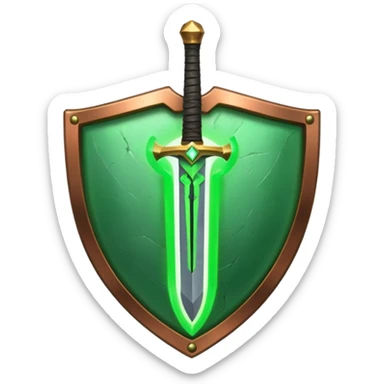 discord emoijis for a sword shield and healing icon in the same styler sticker