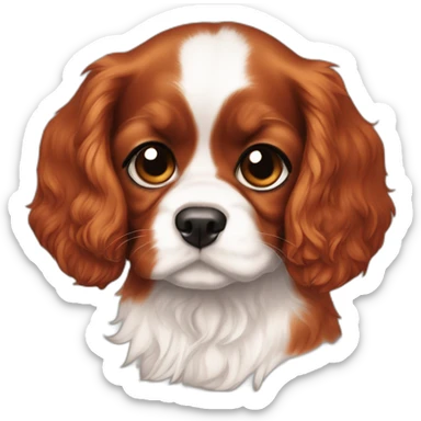 Cavalier puppy auburn red colored  sticker