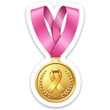 Gold medal with pink elements sticker