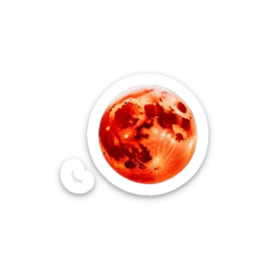 Edgy Black night sky with big Red vibrant neon-crimson-blood-moon Aesthetic Scenery full picture  sticker