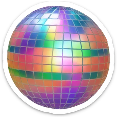 Rainbow disco ball peach sticker