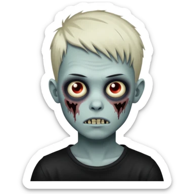 Zombie boy with emo pixie style hair cut sticker