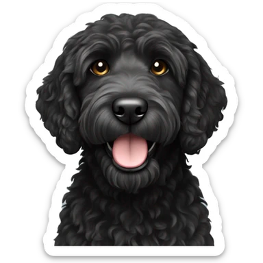 Black labradoodle  sticker