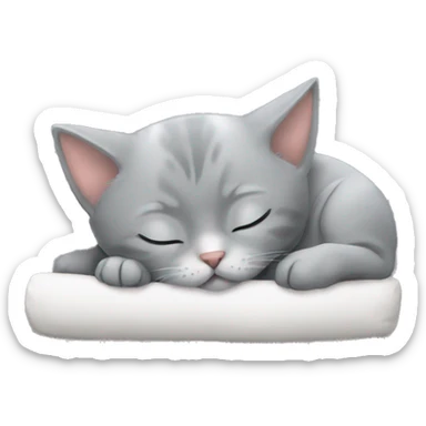 grey kitten sleeping  sticker