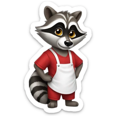 racoon cheff with River Plate T-shirt sticker