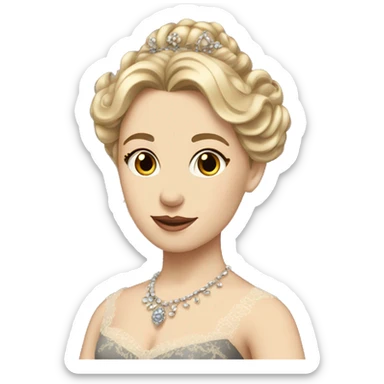 Create a 1880s princess in an accurate evening gown sticker