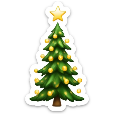 Christmas tree with golden lights a little bit smaller sticker