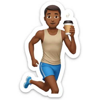Morning Coffee Runner black man  sticker