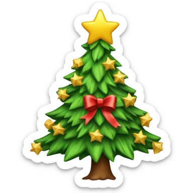 Christmas tree with bows sticker