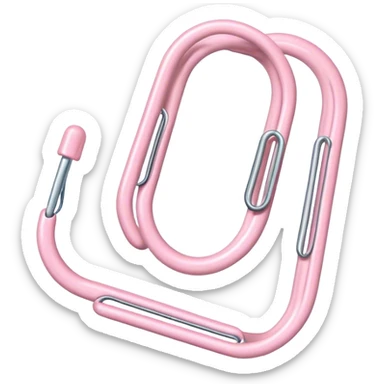 pastel pink paper clip sticker