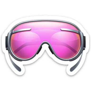 futuristic protective glasses with pink holographic lenses, high-tech design sticker