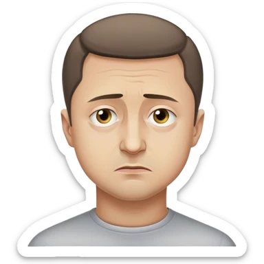 Photorealistic Vladimir Zelensky, sad sticker