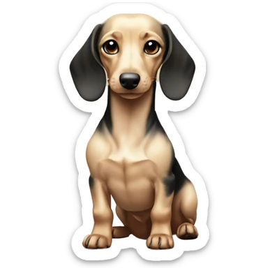 Black and cream miniature dachshund  sticker