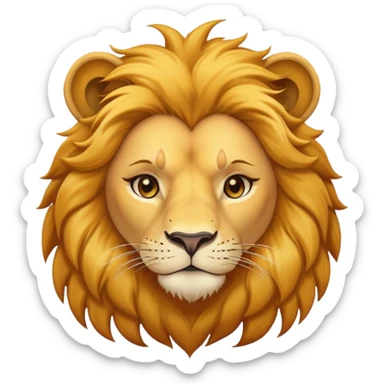 confident female lion head and shoulders sticker