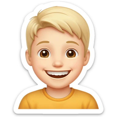 happy kid with big smile sticker