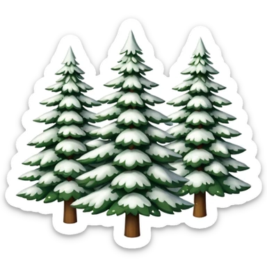 10 Snowy Fraser fir trees sticker