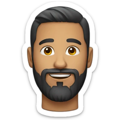A latin man 30 years old with a beard sticker