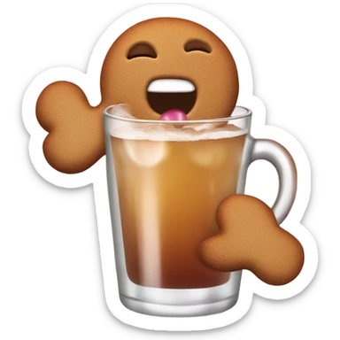 Gingerbread man drinking cosmopolitan  sticker