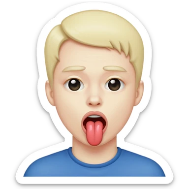 pretending to choke myself with tongue out sticker